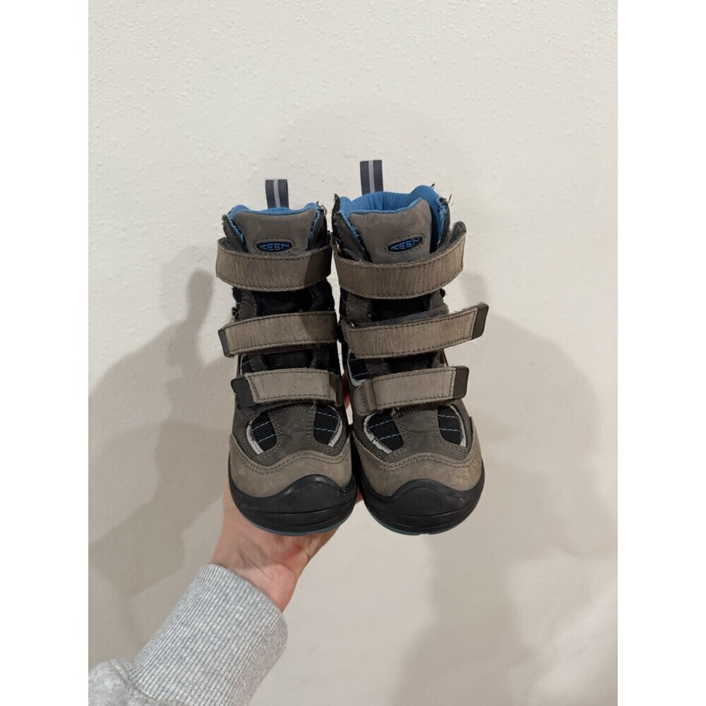 KEEN Kid's Toddler Boys Snow Troll Boots Shoes Black Size 10 Easy On Winter Gray - Picture 2 of 7